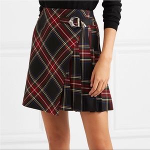 Maje Wrap Effect Tartan Mini Kilt Skirt